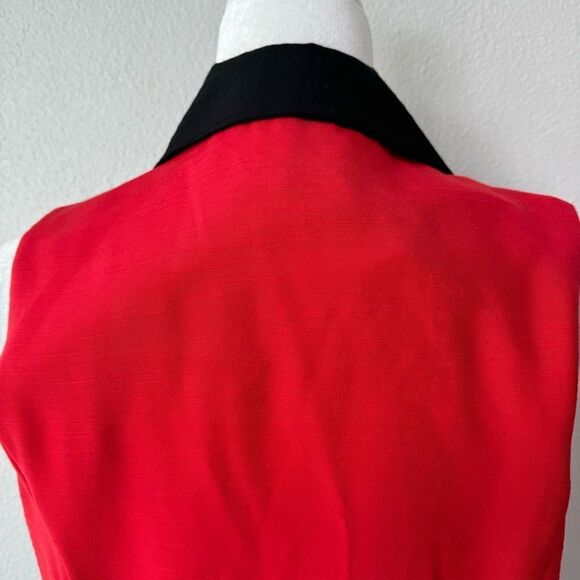 Vintage Betsy Lauren Blouse Red Black Tunic 10 - Picture 8 of 11